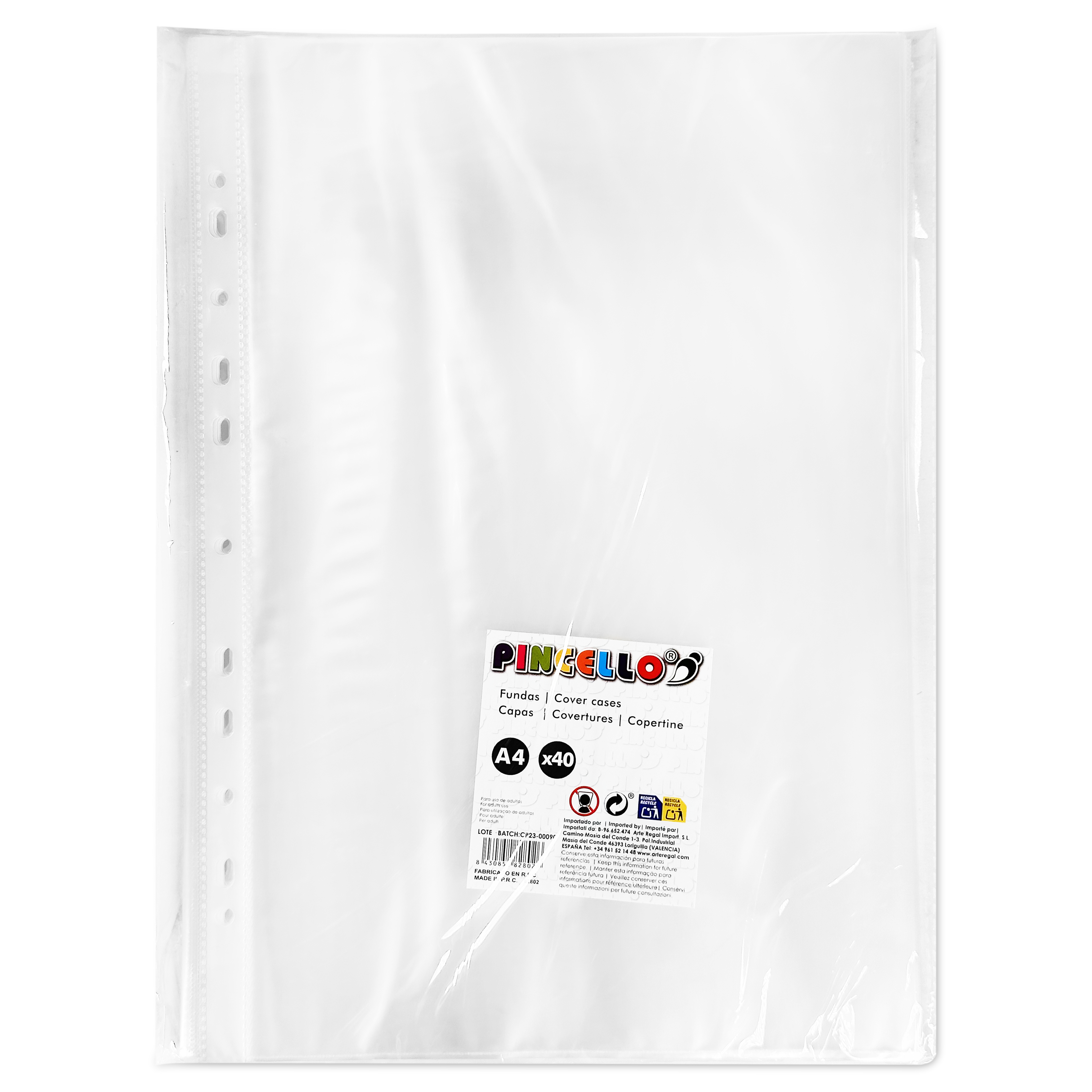 Fundas de Plástico Transparente Multitaladro Tamaño DIN A4 | Pack de 40 unidades | Organización y Protección de Documentos