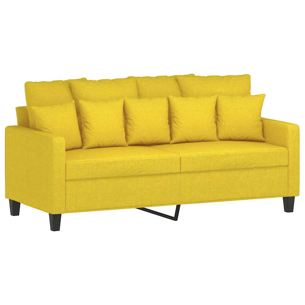 vidaXL Sofá de 2 plazas de tela amarillo claro 140 cm