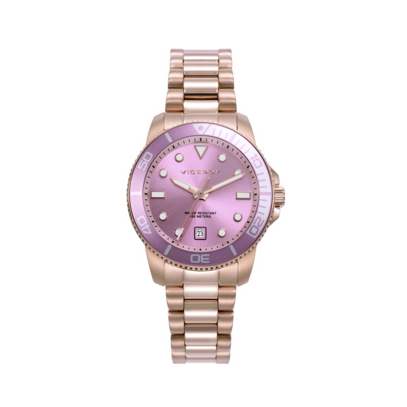 Reloj Viceroy Mujer 42444-77 - Brazalete Acero, Esfera Rosa, Cuarzo Analógico