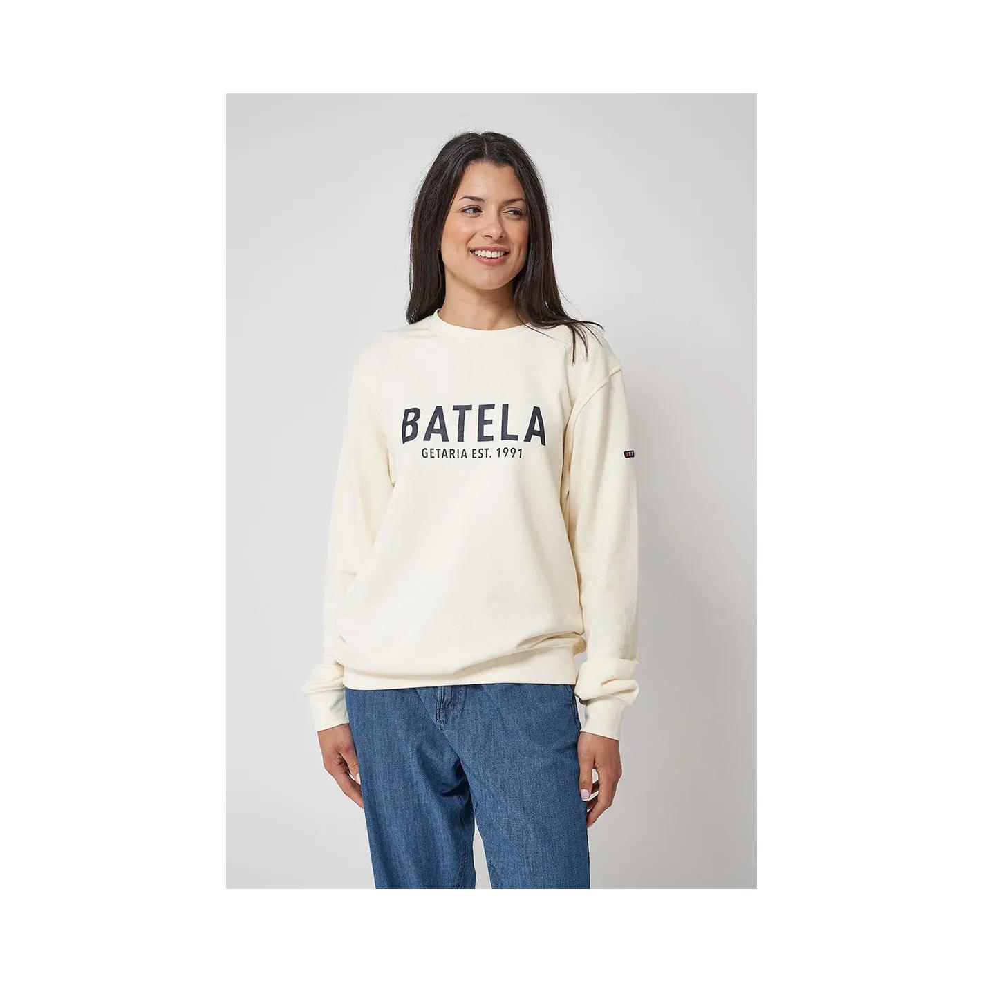 SUDADERA BÁSICA BATELA CRUDO HOMBRE Y MUJER LOGO MARCA PECHO
