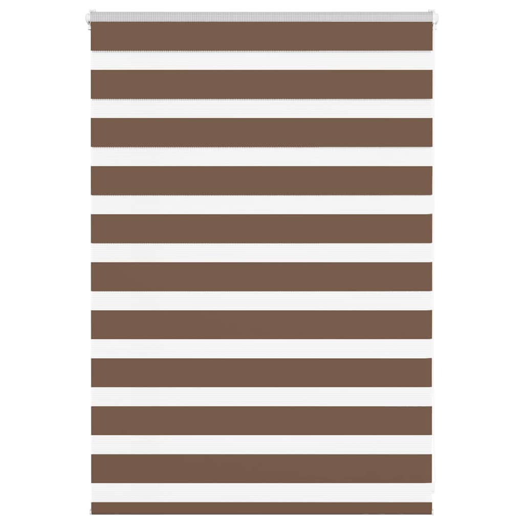 vidaXL Estor cebra marrón 110x100 cm tejido ancho 105,9 cm poliéster