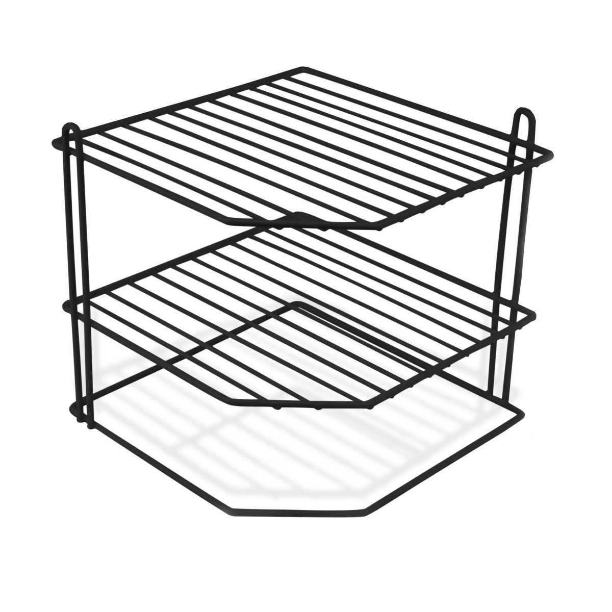 Zylx shopping – Organizador Estante Rinconera 2 Niveles 22x22x22 cm de Metal | Color Blanco o Negro | Cocina, Baño y Armarios
