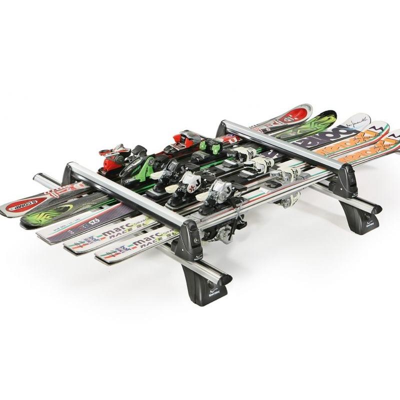 Portaesquís GREEN VALLEY RIDER 4 | Aluminio | Antirrobo | Para 4–5 pares de esquís o snowboard | Montaje rápido