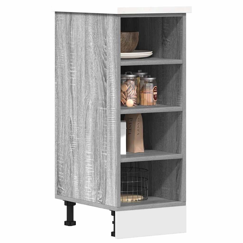 vidaXL Armario inferior de fregadero "Riga" madera ingeniería en color Roble Sonoma/Roble ahumado/Madera antigua y más | almacenamiento funcional diseño moderno para baño dormitorio sala