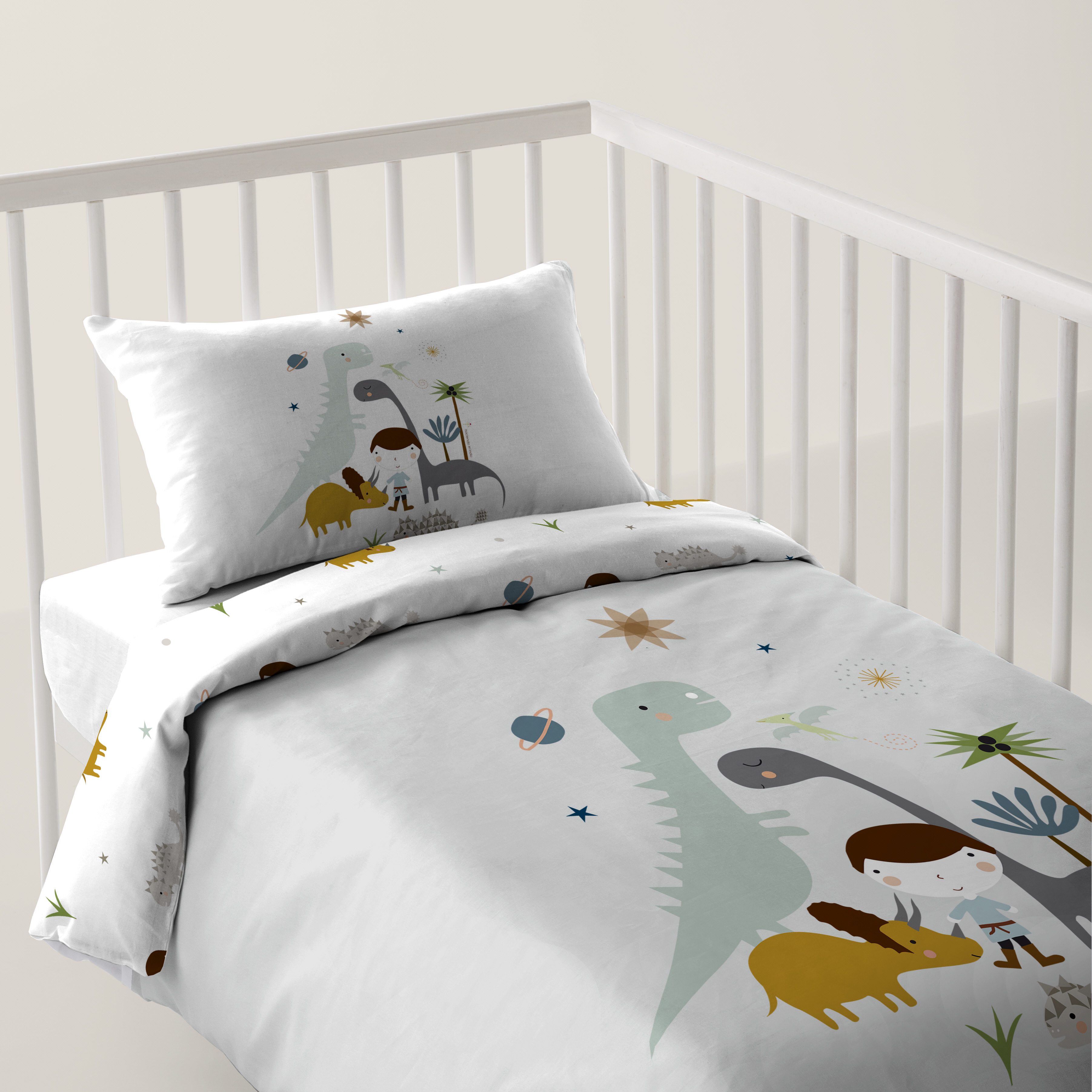HACIENDO EL INDIO - Funda Nórdica Cuna Estampada 100% Algodón - Diseños Variados - Sin Relleno - Juego de 2 piezas, Funda de Edredón y 1 Funda de Almohada - 18 Modelos - 100×120/115×145 cm - Fabricado en España