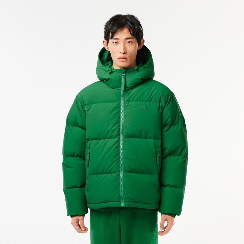Cazadora Verde Lacoste Corta Acolchada