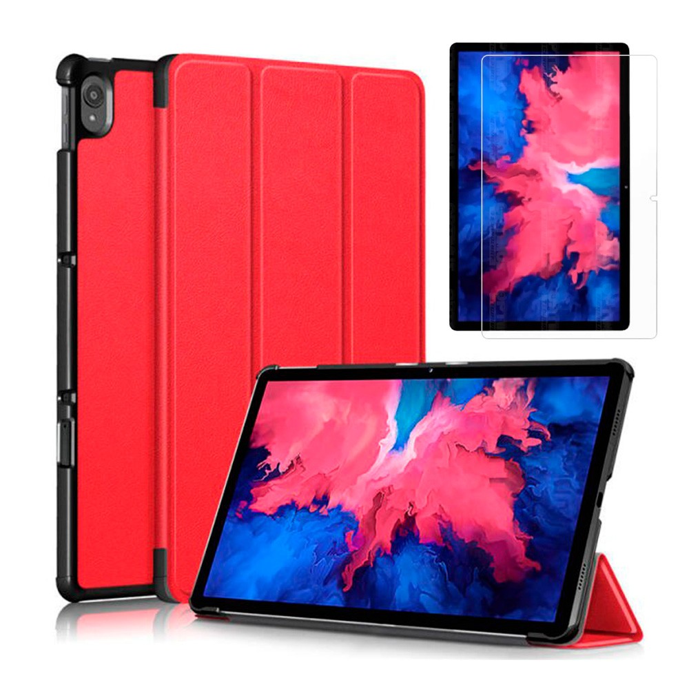 TODOBARATO 24HORAS Funda Lenovo Tab P11 10.5 J606 Ultradelgada Roja + Protector Cristal Templado
