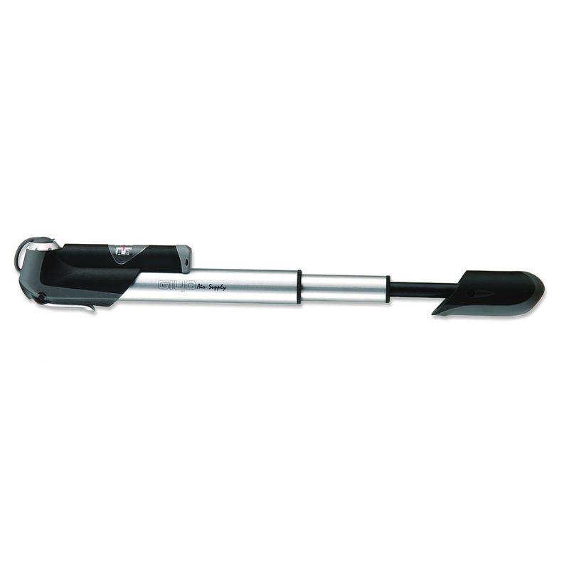 GIYO | Hinchador Telescópico GP-61A 100psi - Presión: 100 psi. Peso: 156 gr. Cuerpo de aluminio. Con manómetro. Incluye abrazaderas y tornillos. Medidas: 20.5 cm