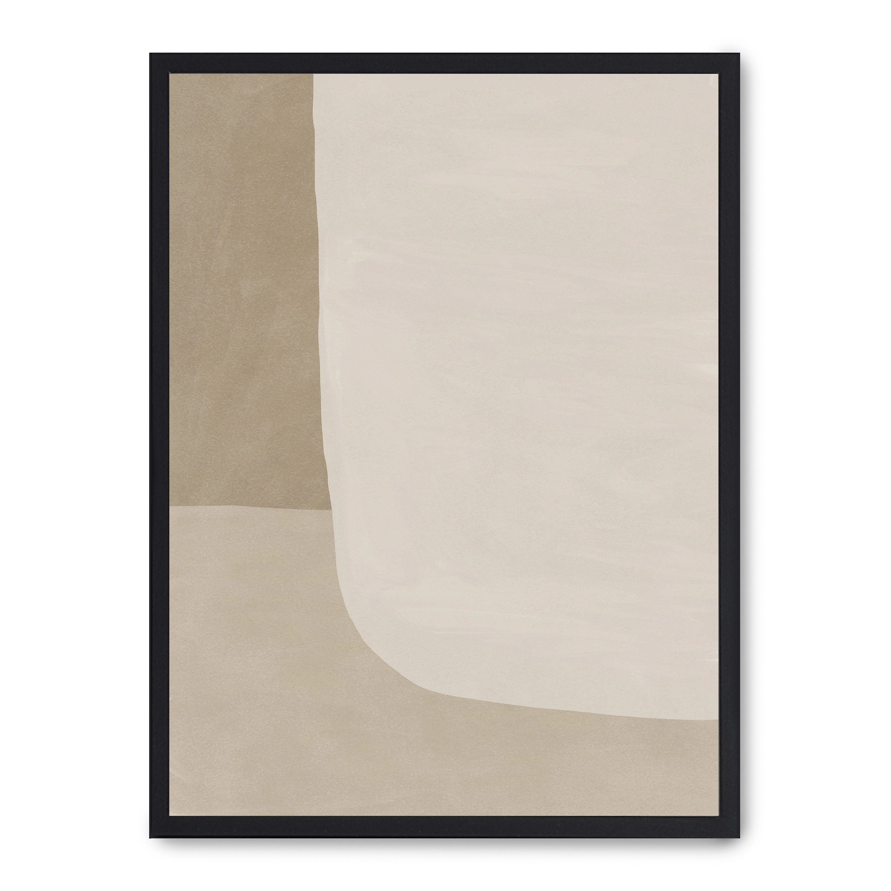 Lámina con marco negro BEAUTY BEIGE I 21x30 cm, Póster impreso en papel de primera calidad de 180gr, montado sobre marco de madera MDF acabado en negro., Arte - Aesthetic