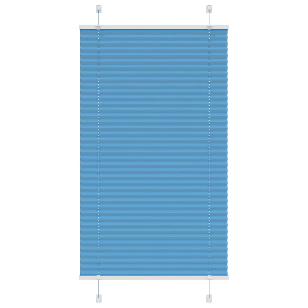 vidaXL Estor Plisado azul 80x100 cm Tela Ancho 79,4 cm Poliéster