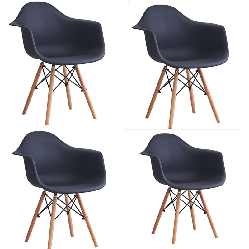 Juego de 4 sillas  con patas de madera repozabrazo, mueble estilo nórdico medieval, para escritorio, comedor, dormitorio, balcón o restaurante BAR hosteleria, OFICINA Mesa de comedor nórdica cocina
