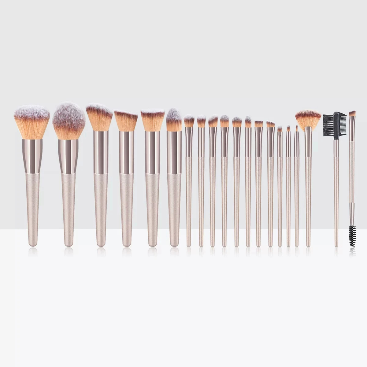 TK Juego De Pinceles De Maquillaje Para Mujer Champán Fundación Polvo Rubor Sombra Kabuki Herramientas De Belleza Set Completo