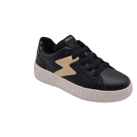 Geox - Zapatillas deportivas para niñas modelo J45DVA, ideal para actividad física diaria, cómodas y transpirables, color negro