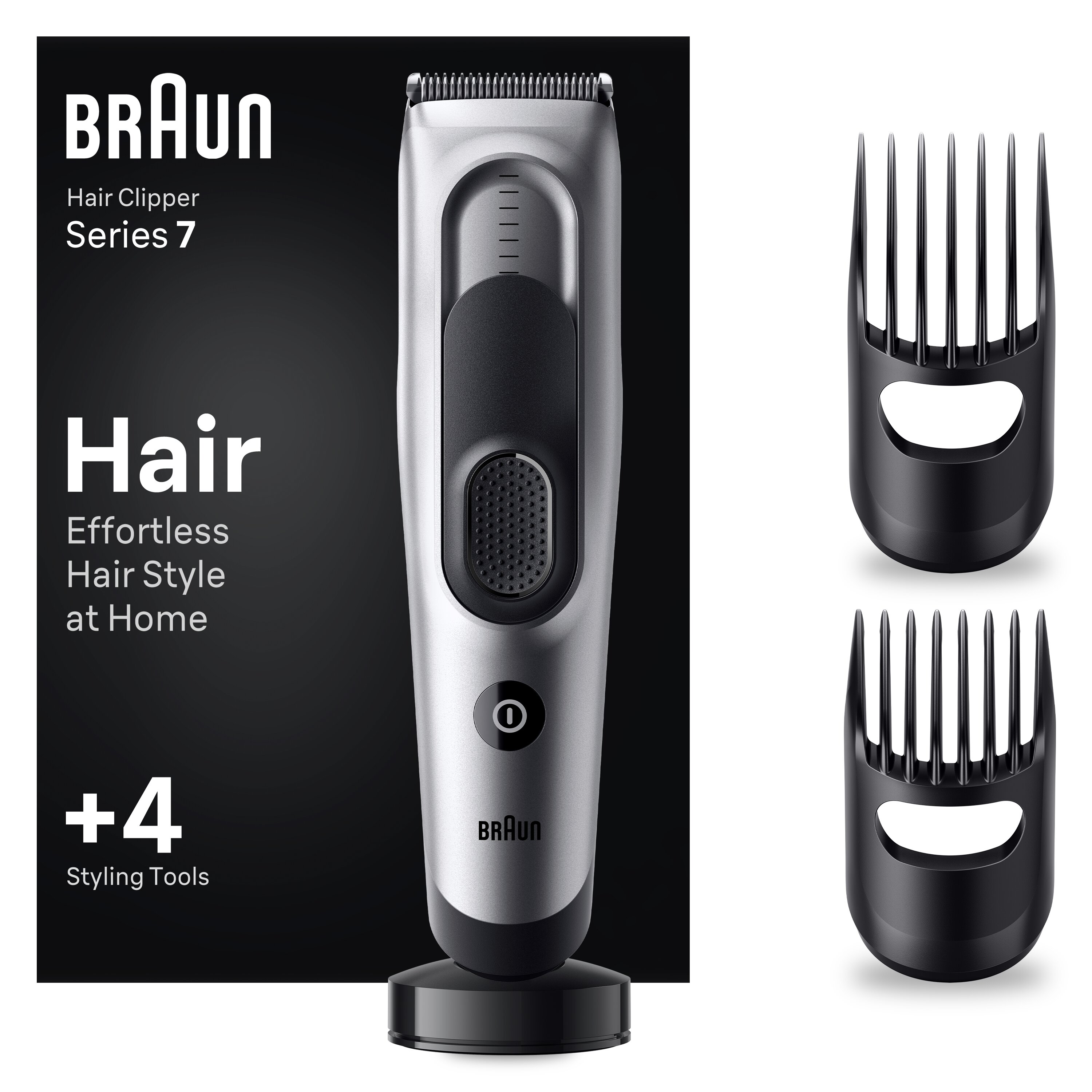 Braun Cortapelos Series 7 Hc7390, Cortapelos Para Hombres, Recorta El Pelo En Casa Con 17 Ajustes De Longitud, Lavable, Producto Europeo Con Garantía 