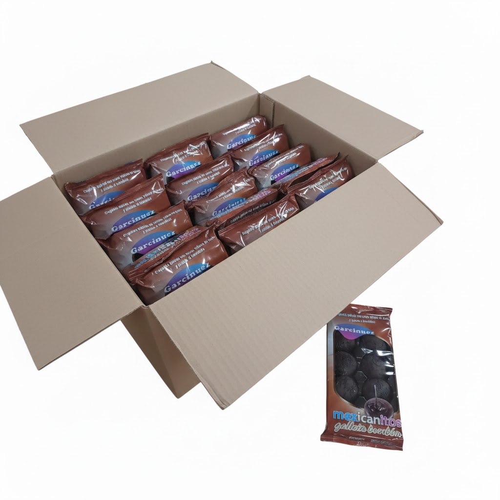 Deliciosas Galletas Mexicanitos Rellenas de Trufa, 12 Unidades de 125 g, Envase Individual, Ideal para Desayuno, Fabricadas en España