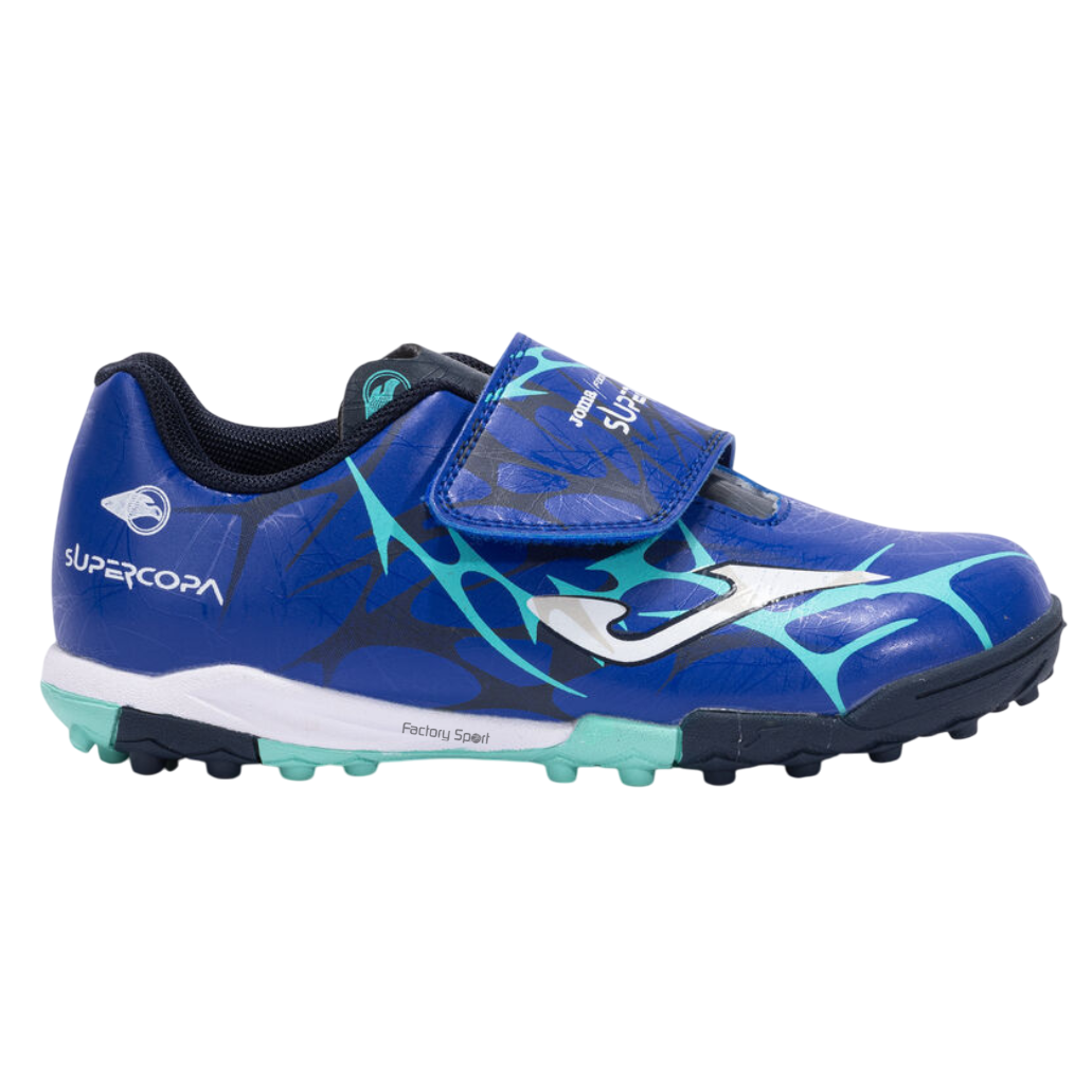 JOMA SUPER COPA TF ROYAL/TURQUESA 2504 PARA NIÑOS