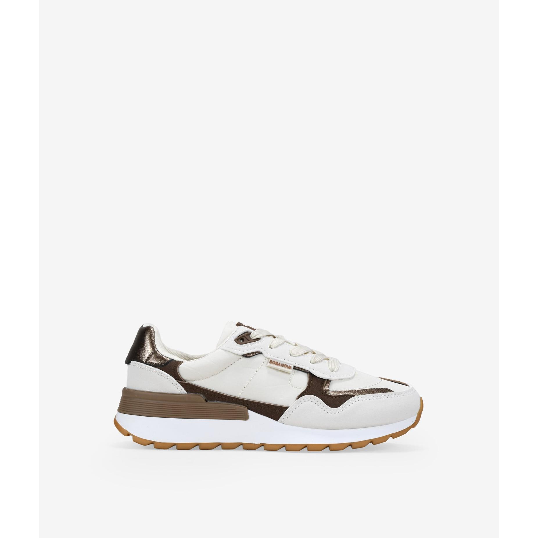 Bosanova Zapatillas deportivas para mujer en nailon con detalles a contraste y suela dentada de goma. Cierre con cordones.