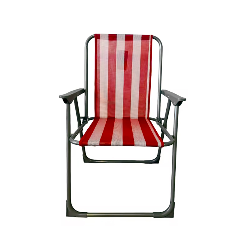 Silla de Playa Plegable Rayas Azul, Rojo o Gris | Ligera y Resistente, Ideal Piscina, Camping y Jardín | 55x56x80 cm | TIMES | POPPY&MARTI