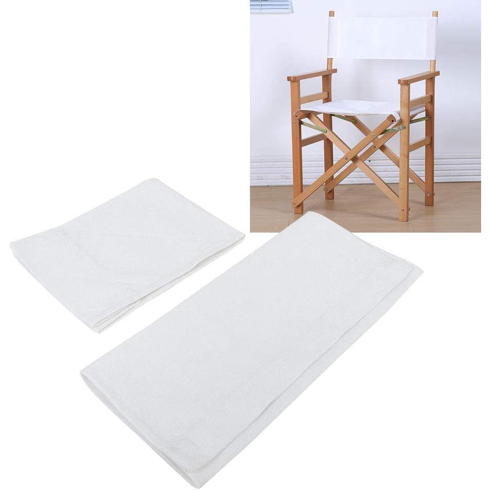 Reemplazo de lienzos para sillas, 1 Juego de Tela para Asientos de Recambio para sillas de Director Suministros para el hogar Accesorios para Muebles (Azul, Colorido, Negro, Blanco)(Blanco)