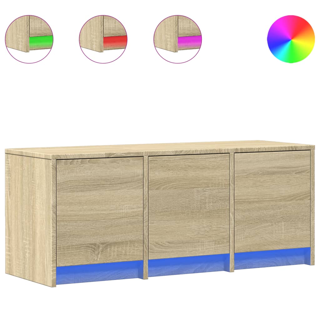 vidaXL Mueble de TV LED madera de ingeniería roble Sonoma 97x34x40 cm