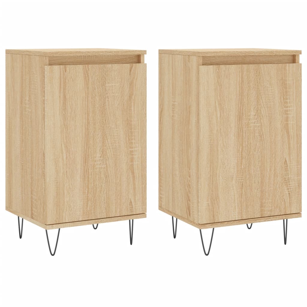 vidaXL Aparadores 2 uds madera de ingeniería 40x35x70 cm Multicolor