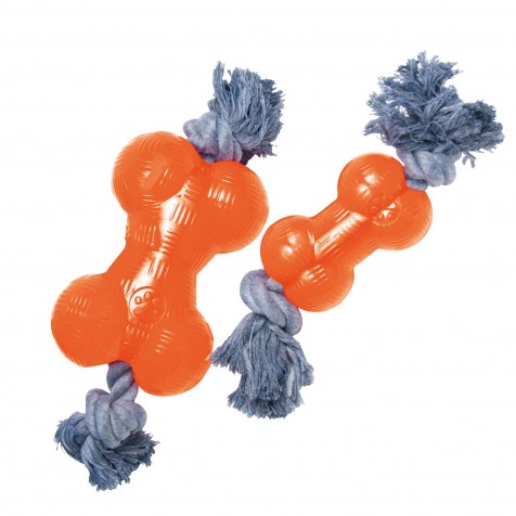 Gloria Juguete Hueso Tpr Con Cuerda Para Perros 9 Cm - Naranja