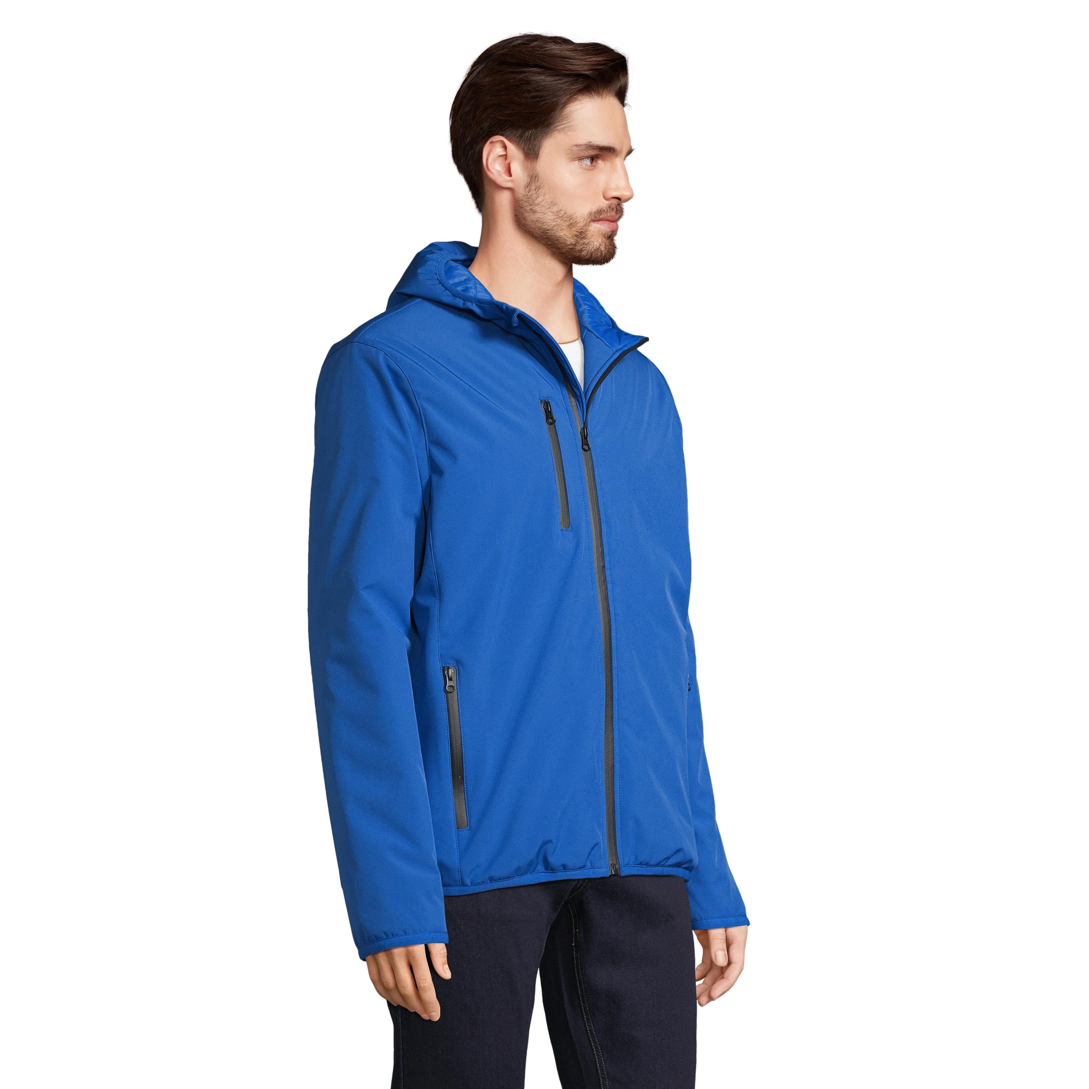 Chaqueta Softshell Hombre SOL'S FALCON Acolchada Invierno con Capucha y Cremalleras Impermeables, 5000 mm Transpirable, Hecha con Poliéster Reciclado