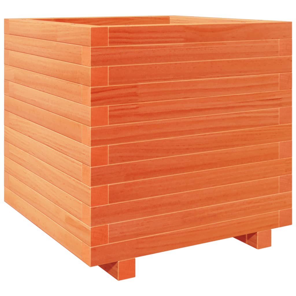 vidaXL Jardinera madera de pino impregnada 50x50x49,5 cm Color Pino natural,  Blanco,  Marrón cera y mas
