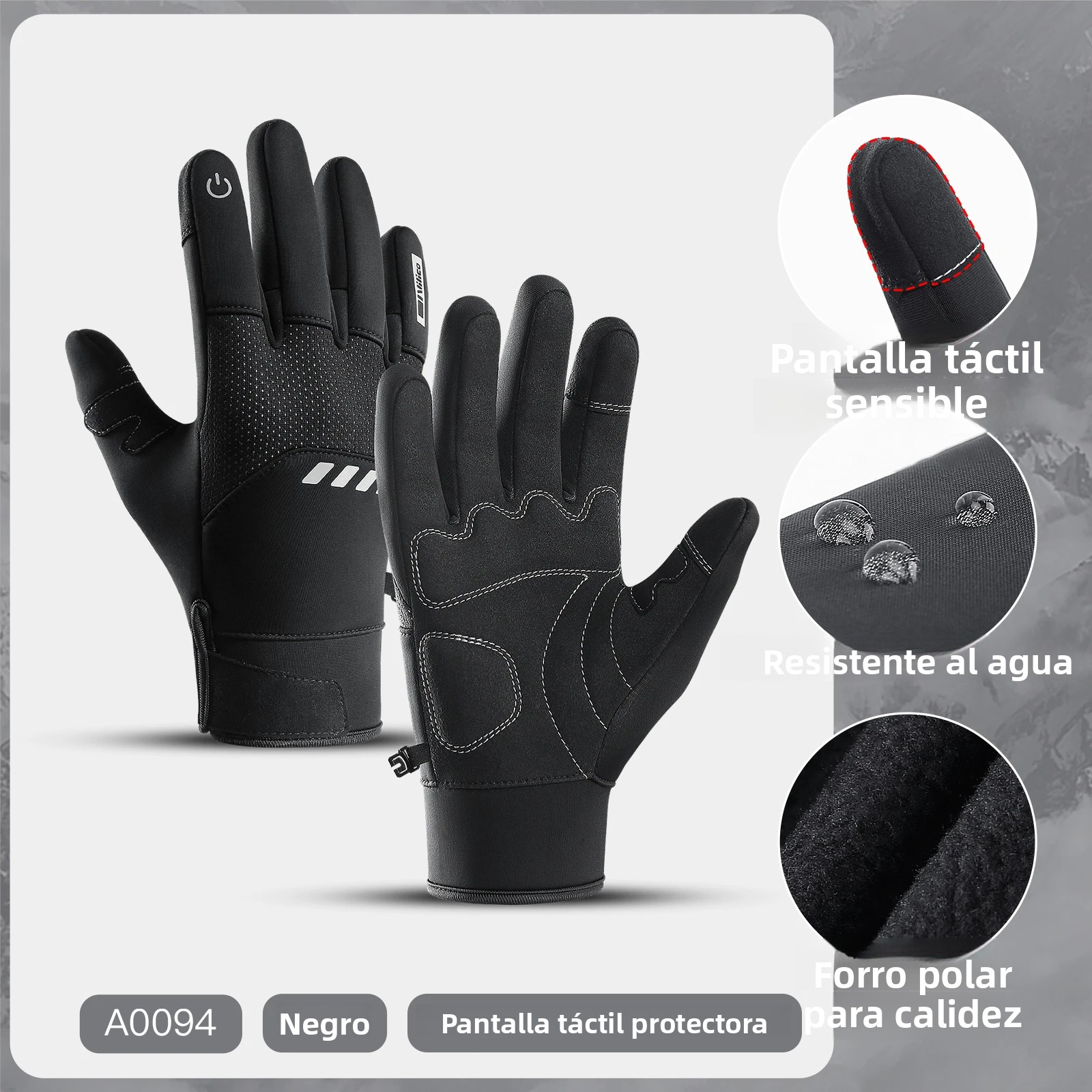 TK Guantes De Ciclismo Impermeables Para Hombres En Invierno Deportes Al Aire Libre Correr Motocicleta Esquí Táctil De Piel De Ciervo Calientes Con Dedos Complejos Antideslizantes