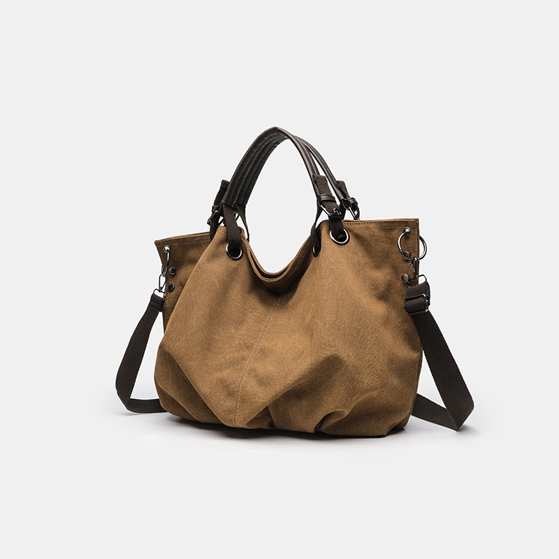 Bolsa de lona vintage para mujer, bolso bandolera grande, bolso cruzado de hombro, bolso casual para el trabajo, bolsos de compras