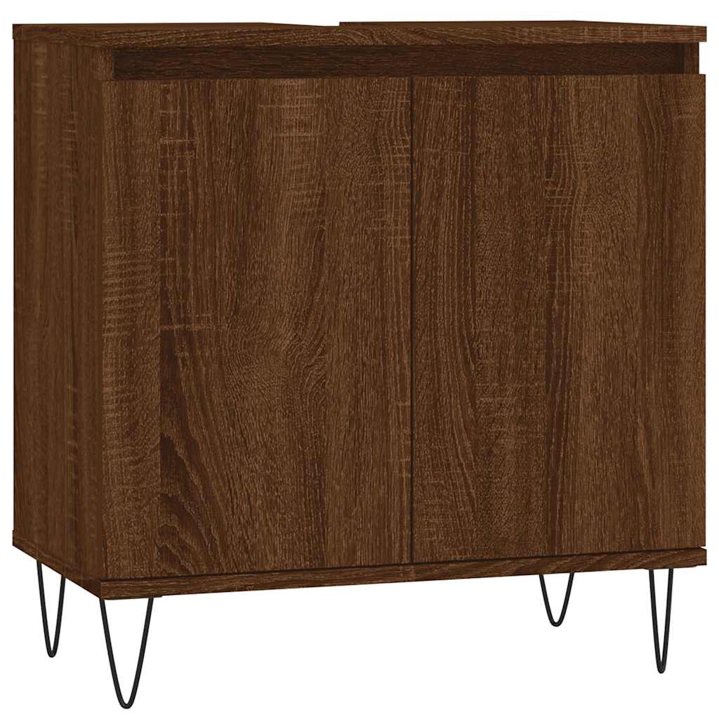 vidaXL Armario de baño madera de ingeniería marrón roble 58x33x60 cm