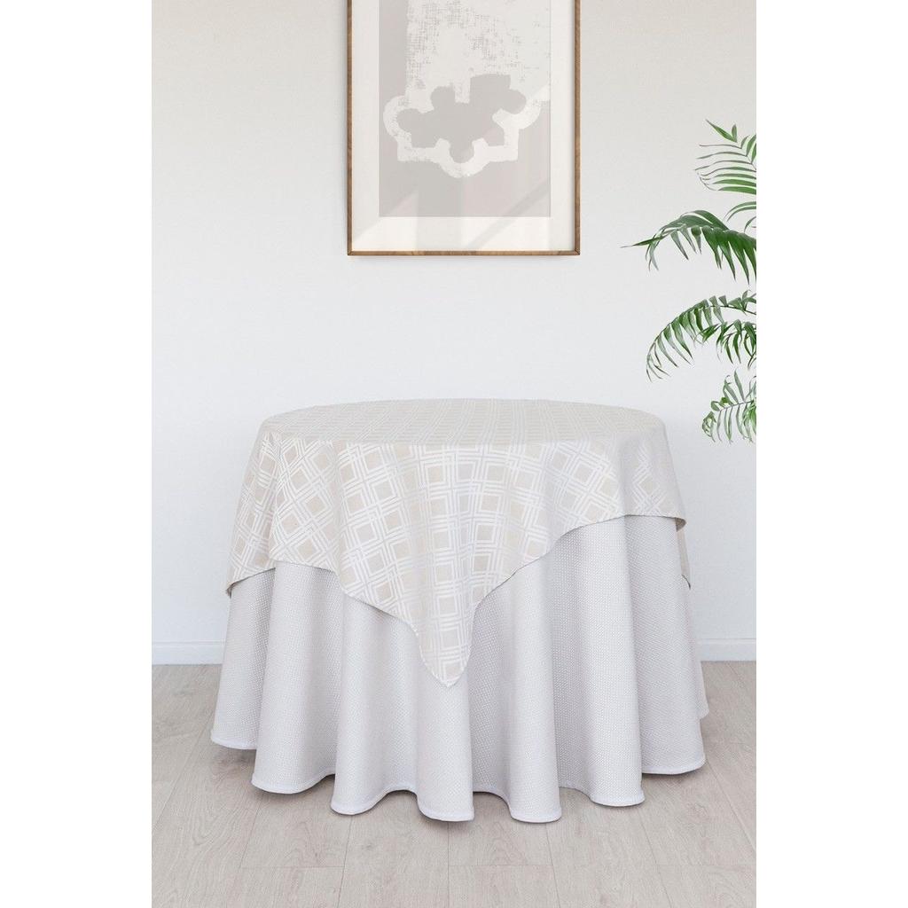 Set Falda Mesa Camilla Jacquard + Mantel 4049 Utopia Color Natural C/06, Pielsa