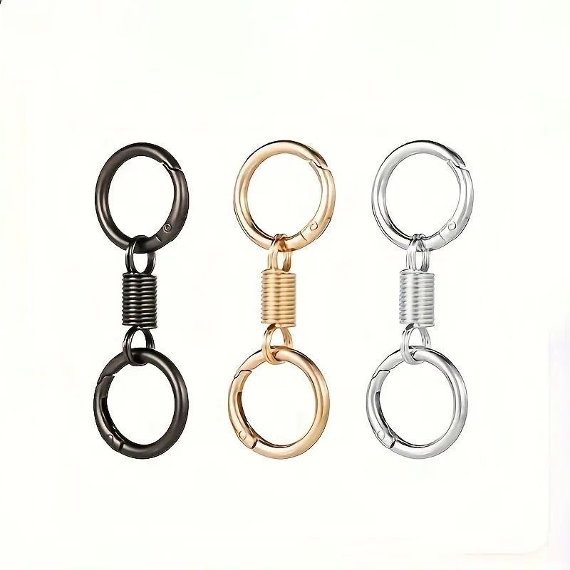 Llavero de Doble anillo de 3 piezas, soporte de lavero de aleación de zinc de Doble Anillo, accesorio de bolsillo con forma de Resort Doble, soporte para múltiples Llaves