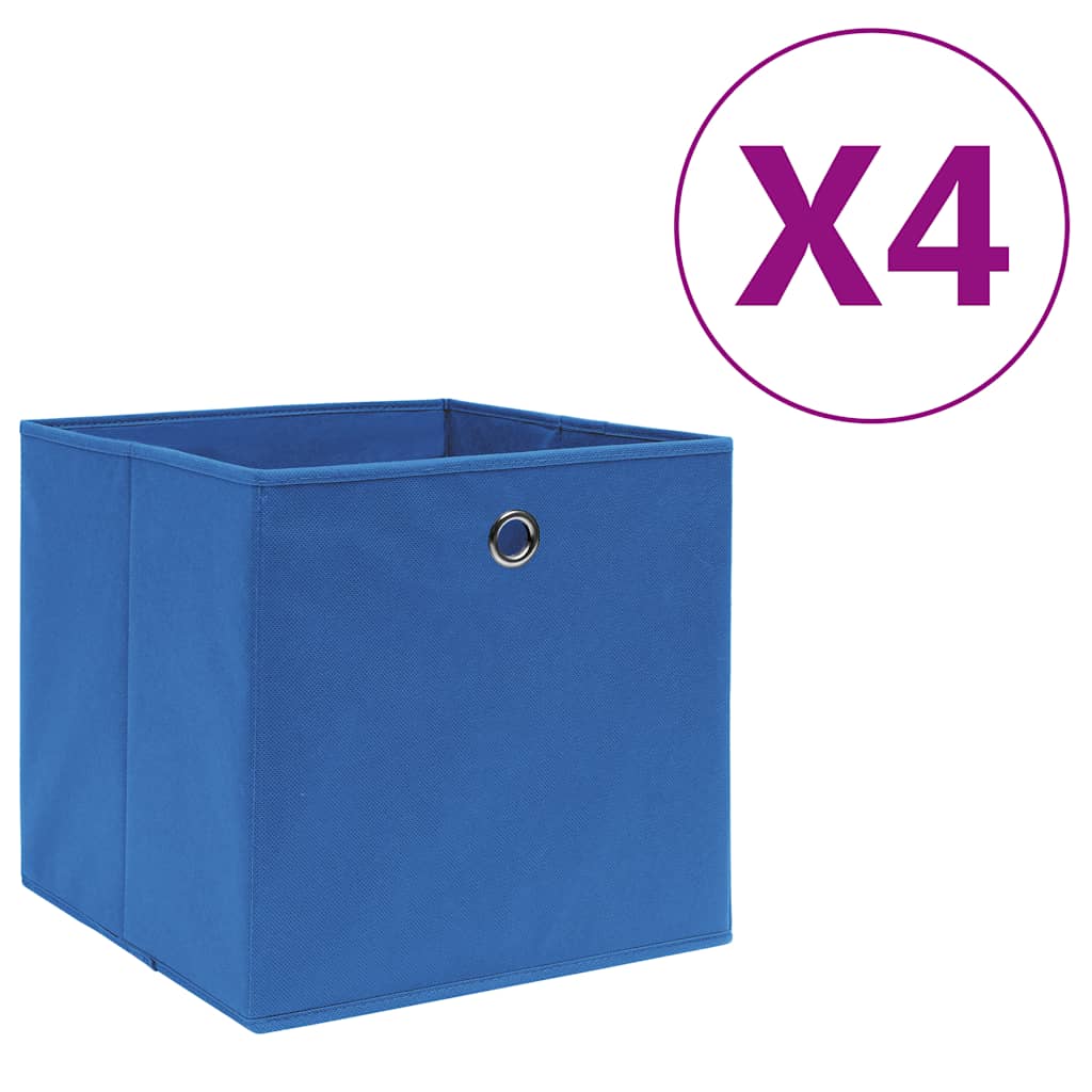 vidaXL Cajas de almacenaje 4 uds tela no tejida 28x28x28 cm Multicolor