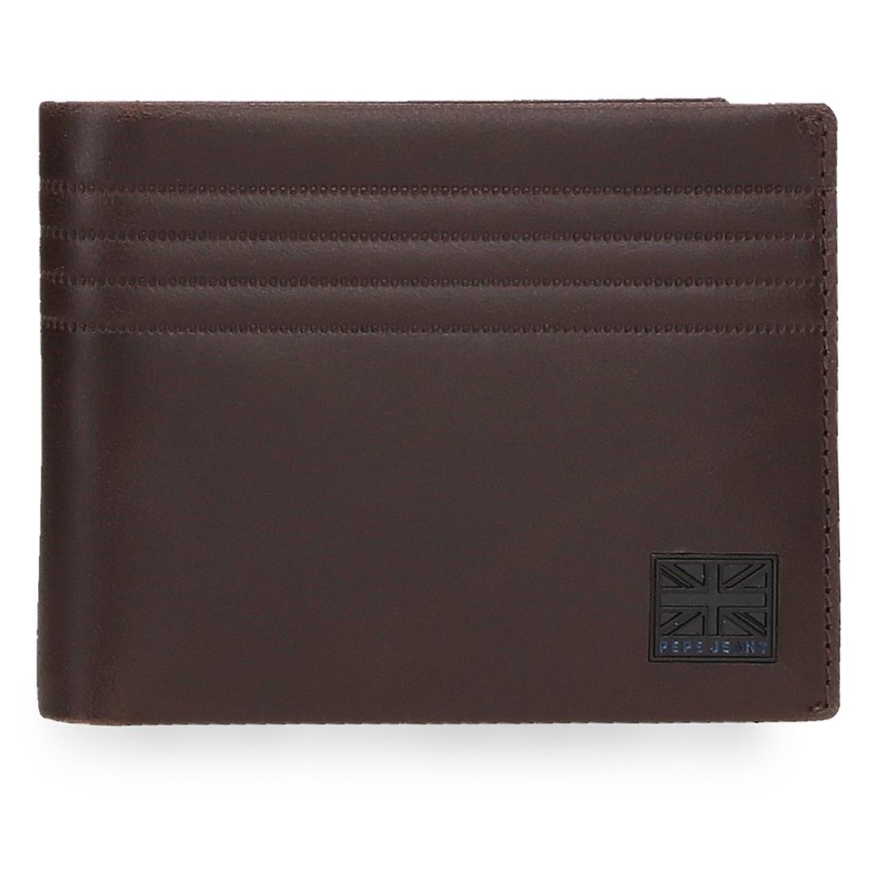 Billetero Pepe Jeans Hudson en Piel Auténtica con Protección RFID, Diseño Compacto para Hombre