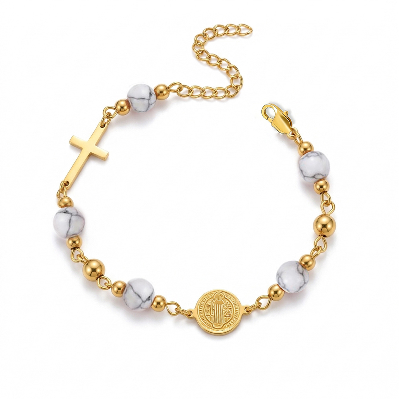 Pulsera de mujer (con colgante de cruz)