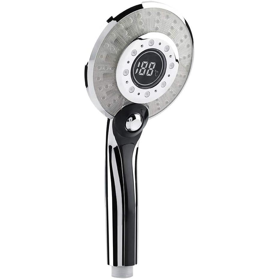 Cabezal de Ducha LED de Mano con Control de Temperatura y Ahorro de Agua