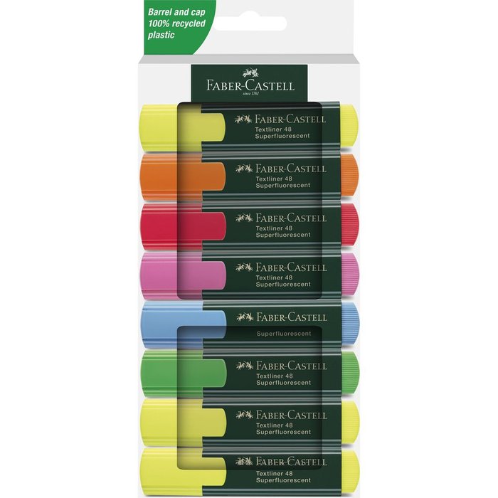 FABER MARCADOR FABER CASTELL TEXTLINER 48 8 COLORES SURTIDO 1548 FLUOR