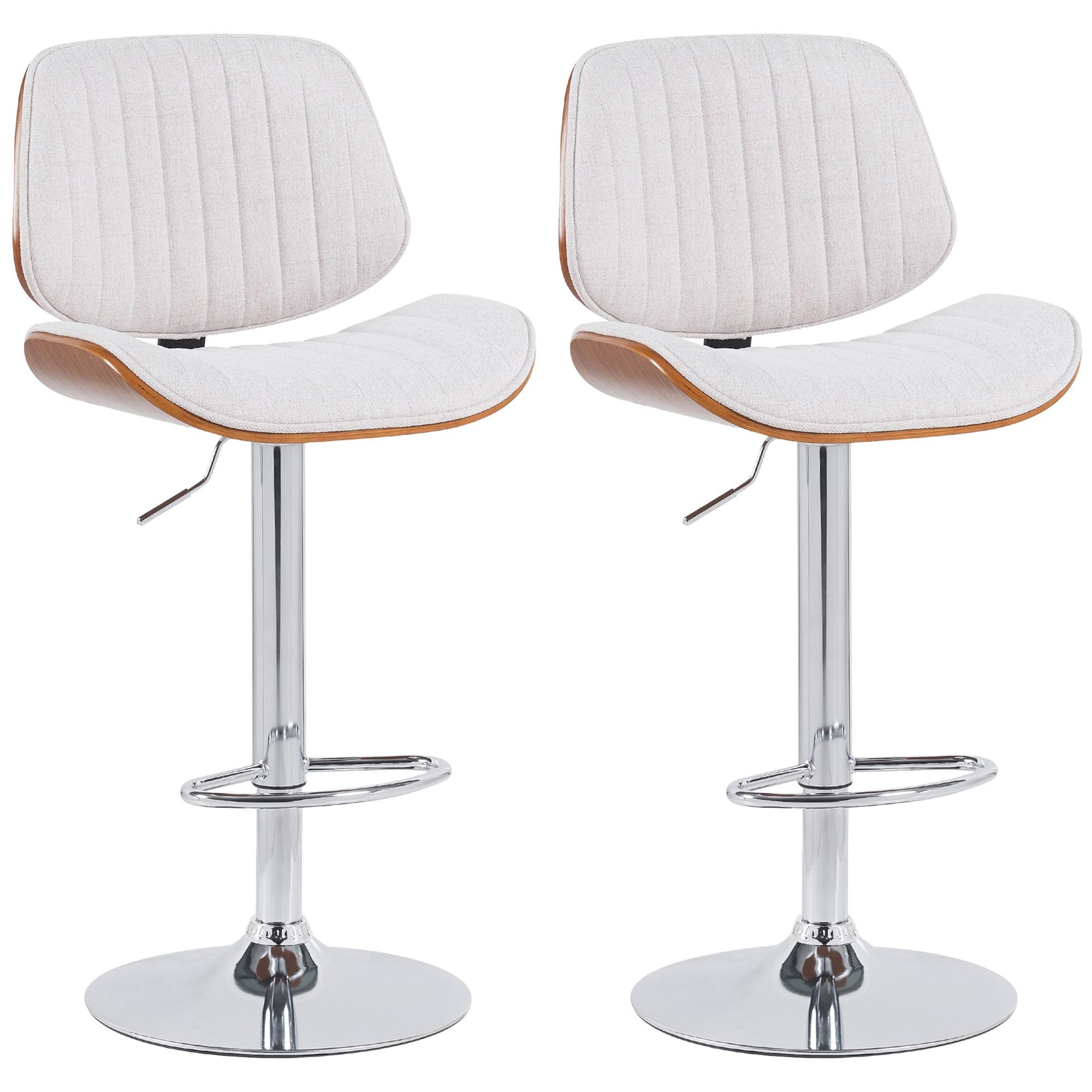 2er Set Barhocker Clawson Stoff chrom