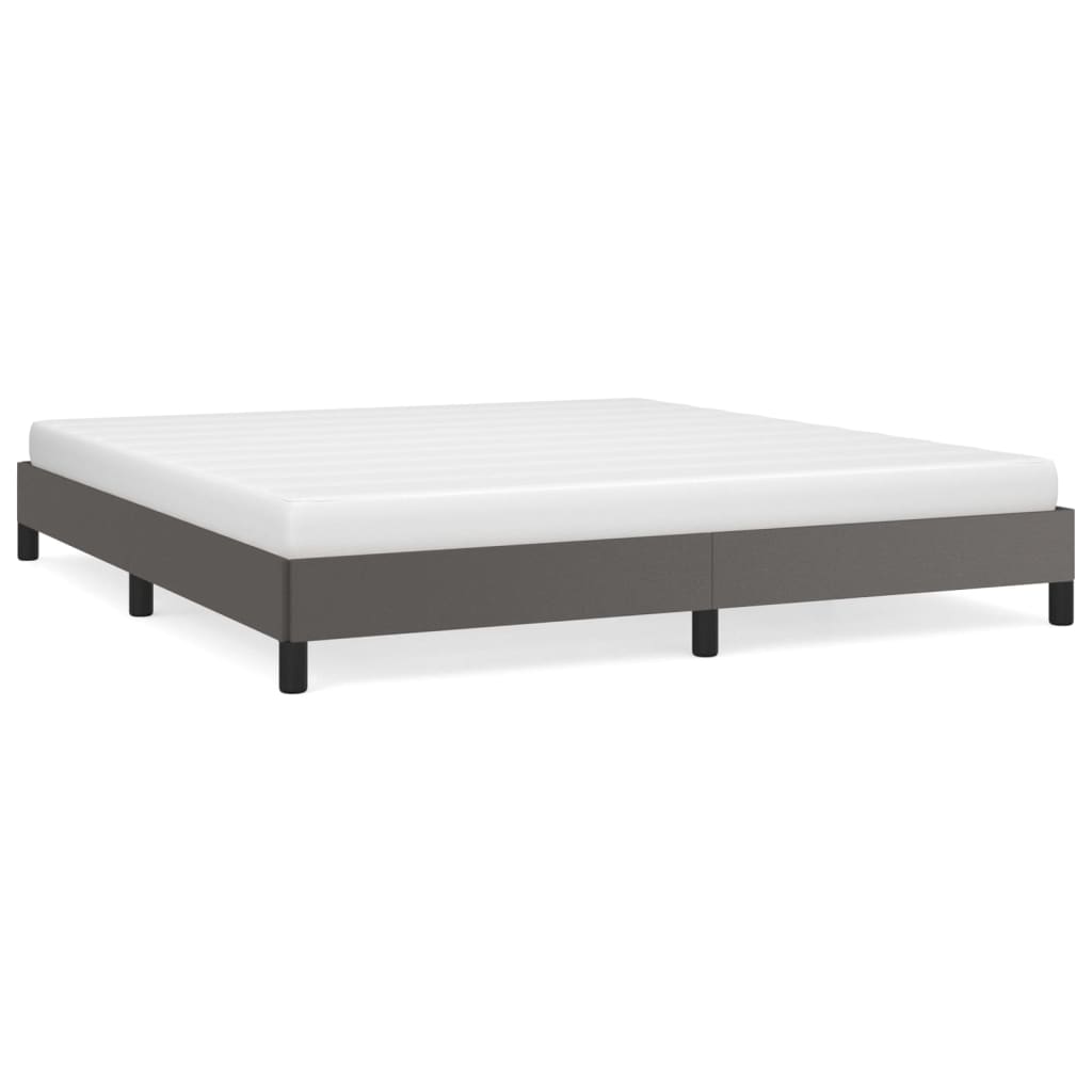 vidaXL Estructura de cama sin colchón cuero sintético gris 160x200 cm