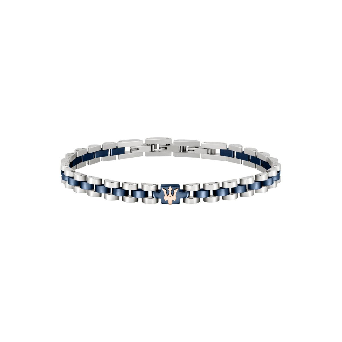 Maserati Pulsera Hombre Bracelet Ss + Blue Pvd De Acero Azul, Plateado Jm320ast10