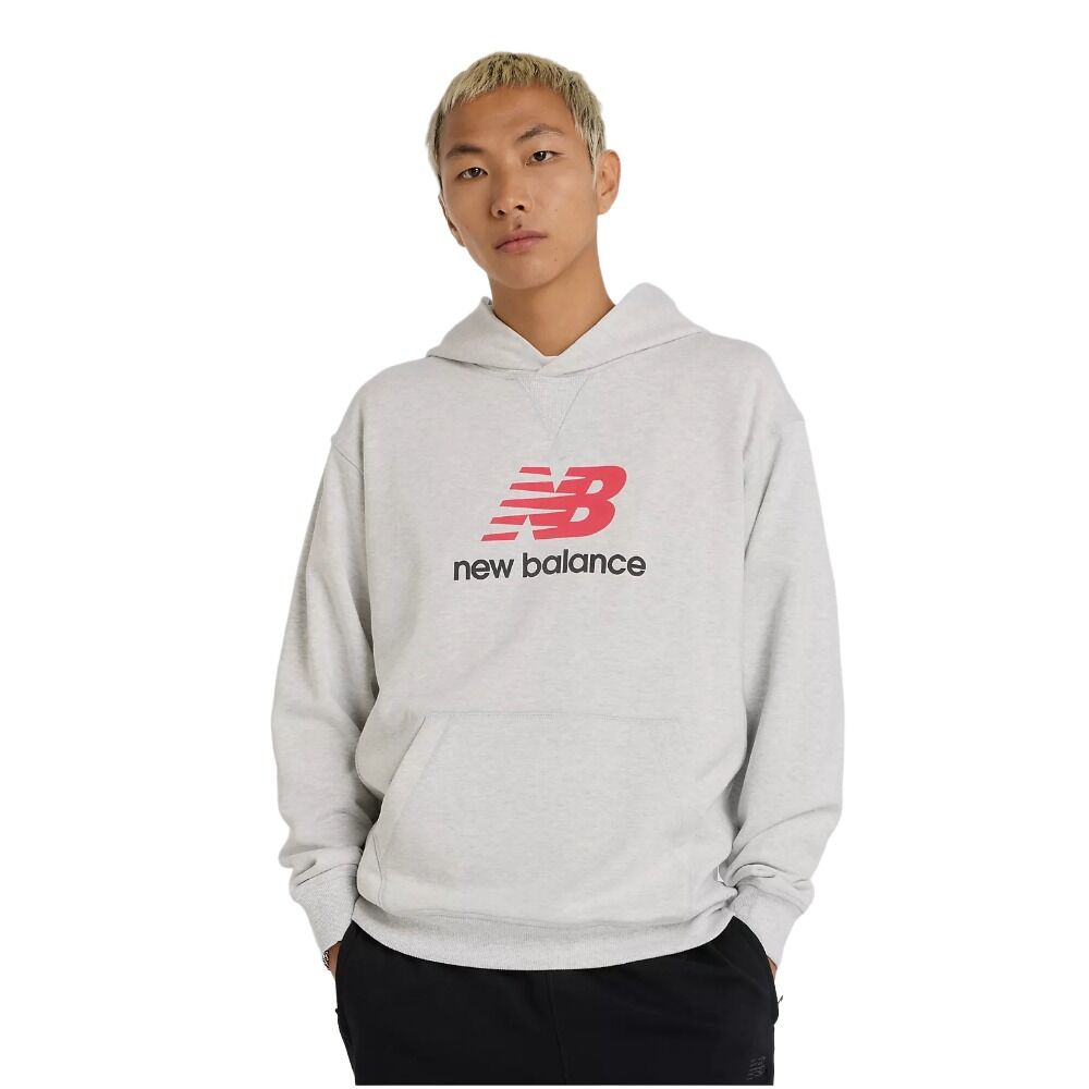 Sudadera Con Capucha Gris New Balance Athletics French Terry Logo Hoodie Ash Heather