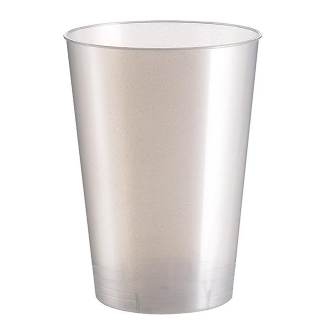MONOUSO | Vaso Reutilizable PS Cristal Moon Blanco Perla 230ml (500 Uds)