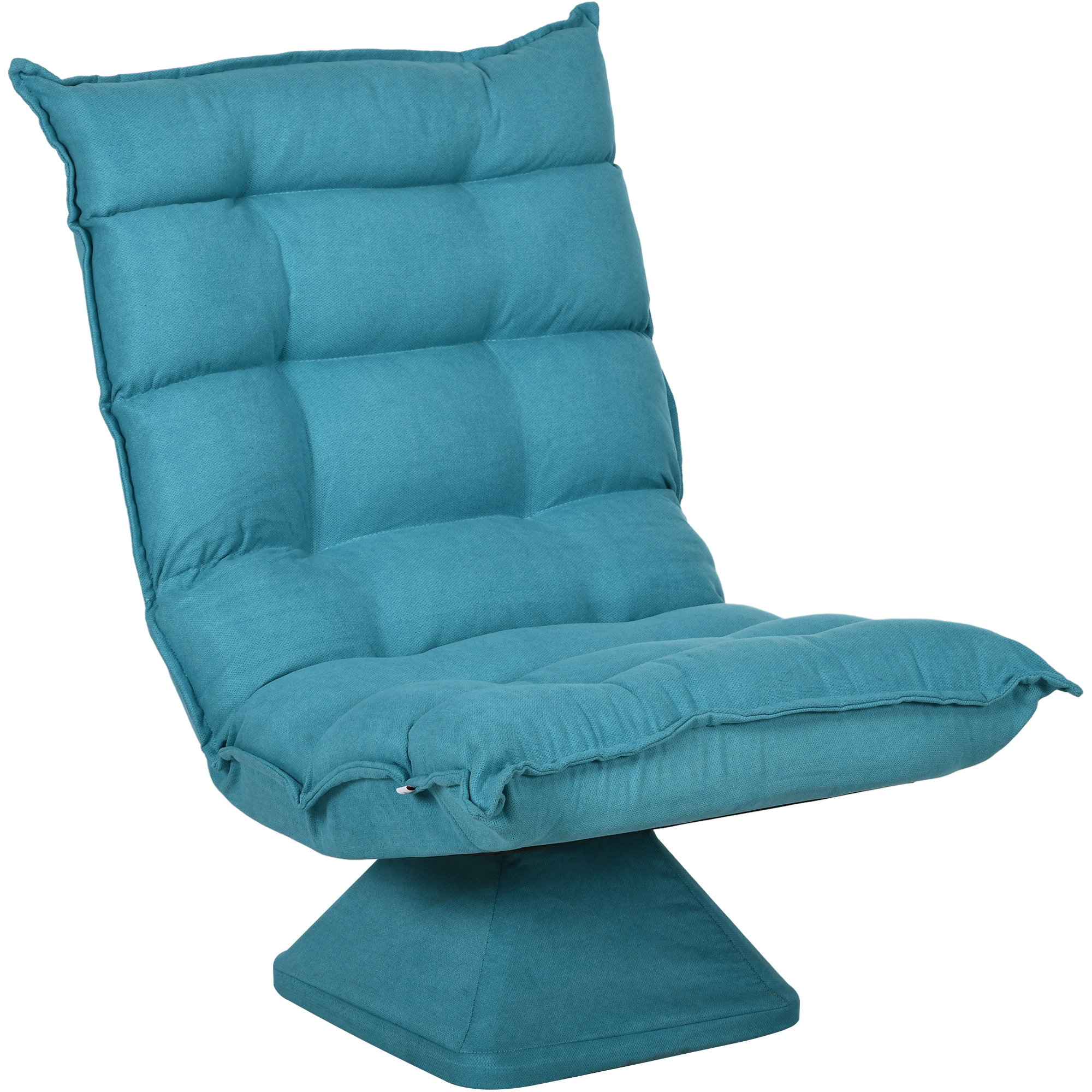 HOMCOM Silla de Pie Sofá de Piso con Respaldo Ajustable Silla de Meditación Giratoria con Base Acolchada Sillón Relax Sofá Perezoso para Salón Oficina Azul