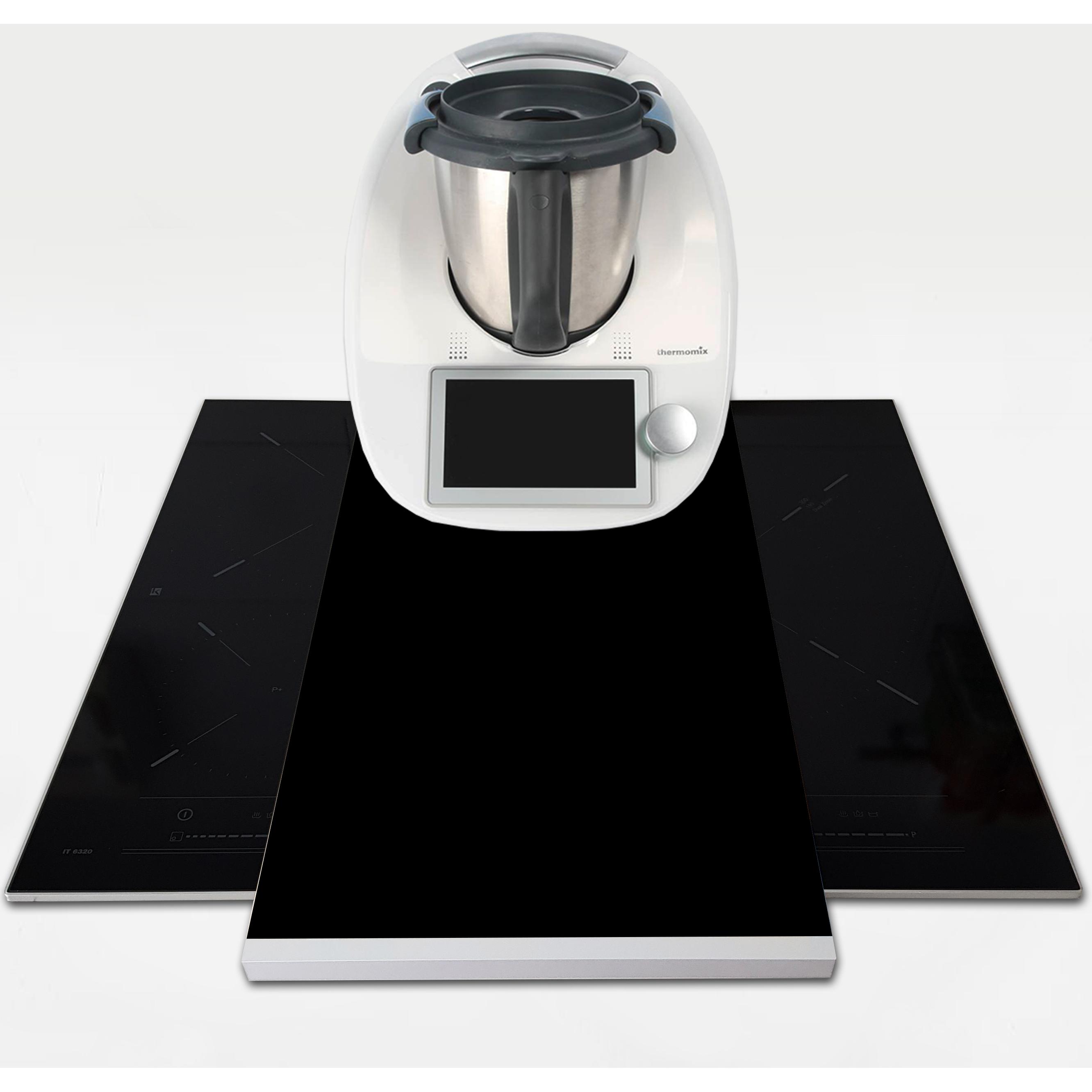 APCym - Tabla deslizante Negra Lisa Negra Vinilada para Robot de Cocina Thermomix, Monsieur Cuisine, Mambo, Aldi, Lidl,  Tamaño 60x30cm