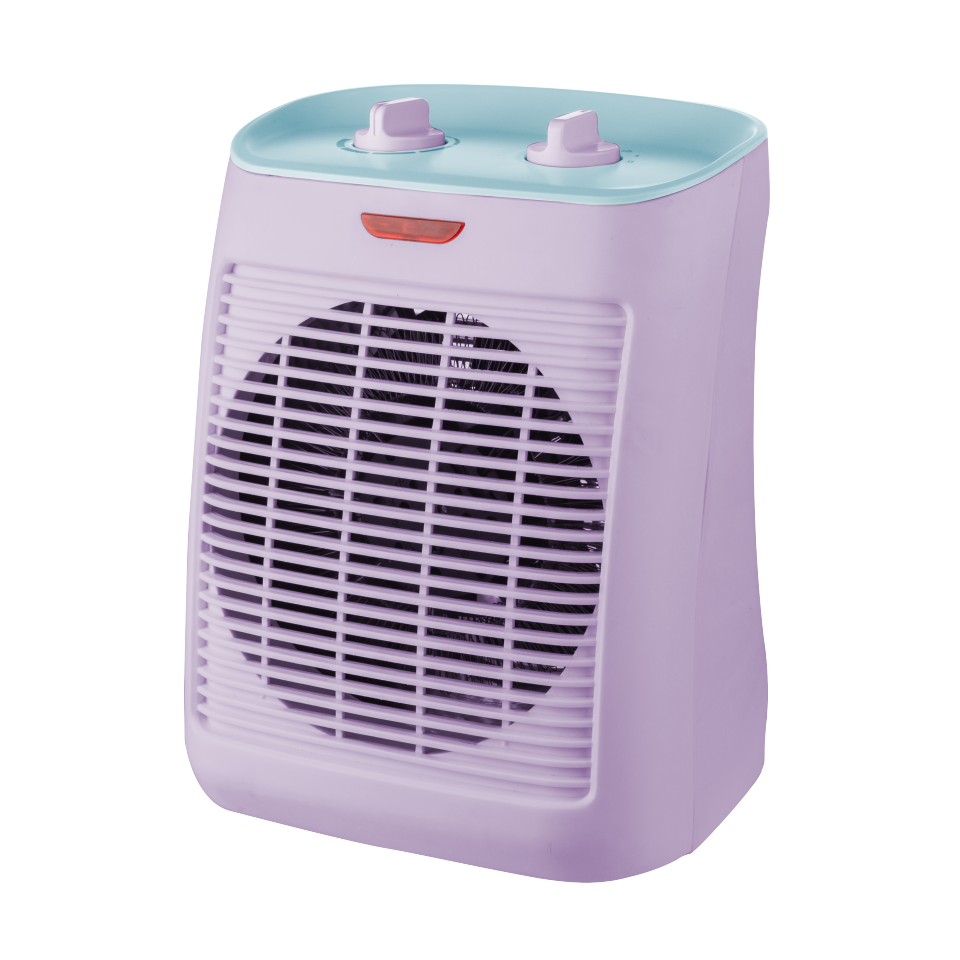 ABRILA Termoventilador electrico Taray 2000w Lila/turquesa 2potencias Proteccion Seg.antivuelco 31x21x19cm