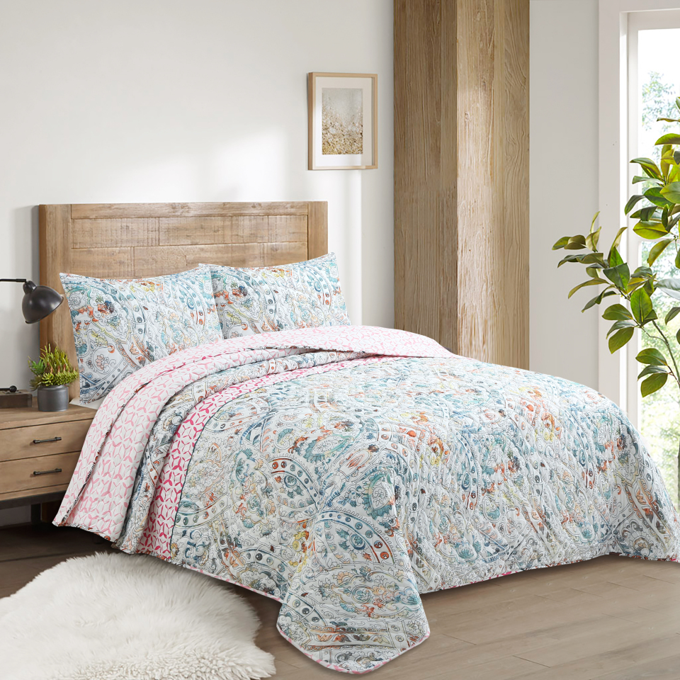 Novotextil Colcha Boutí Estampada Premium Tamaños 90  105 135 150 cm Relleno 100% Algodón 200gr/m² Ultra Transpirable Tejido Exterior AlgodónPoliéster de Alta Calidad Inclue Fundas de Almohada a Juego Cubrecama Ligero Verano