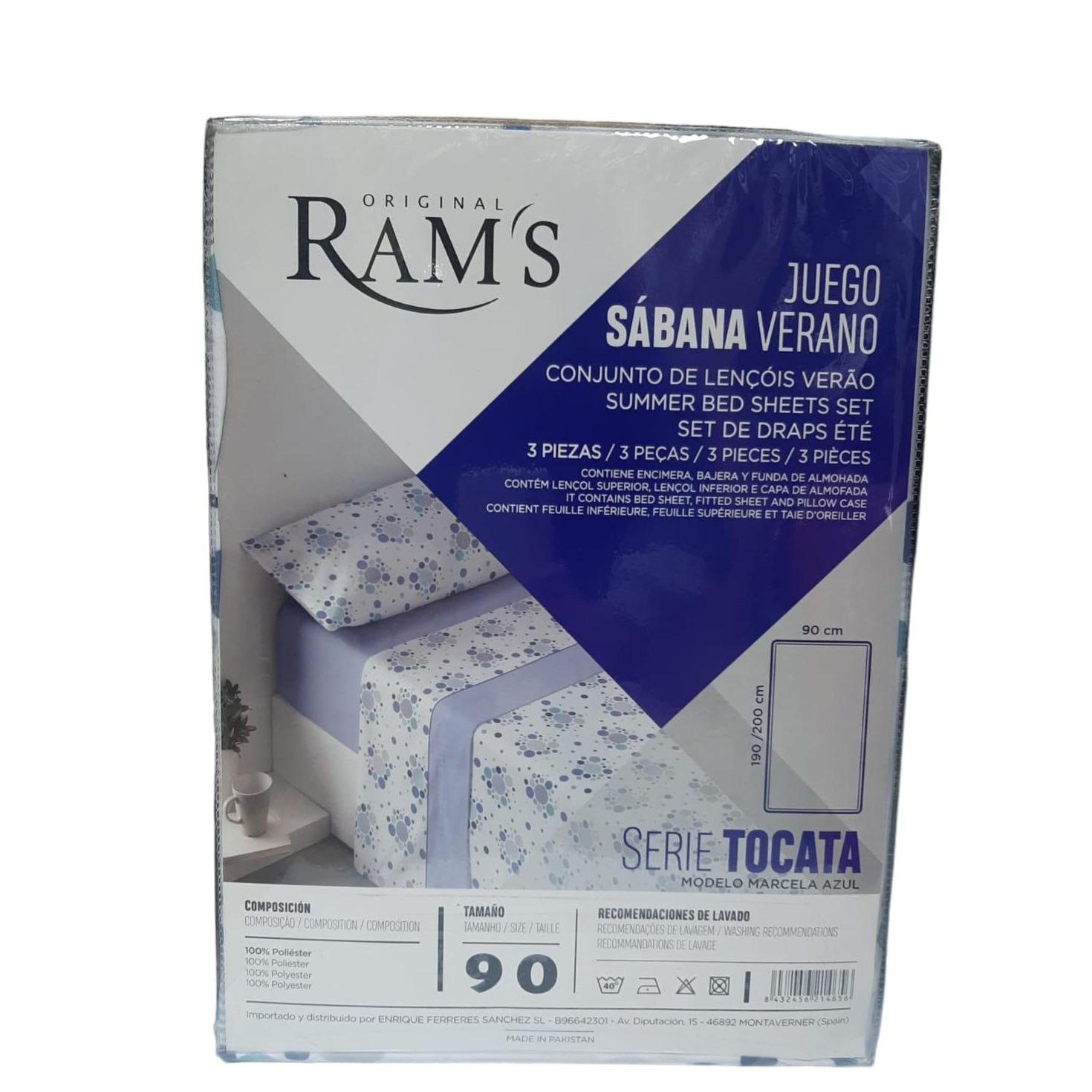 Ram'S - Juego de Sábanas de 150 - Ropa de Cama Matrimonial - Algodón 150 - Set 3 Piezas Sábanas Verano