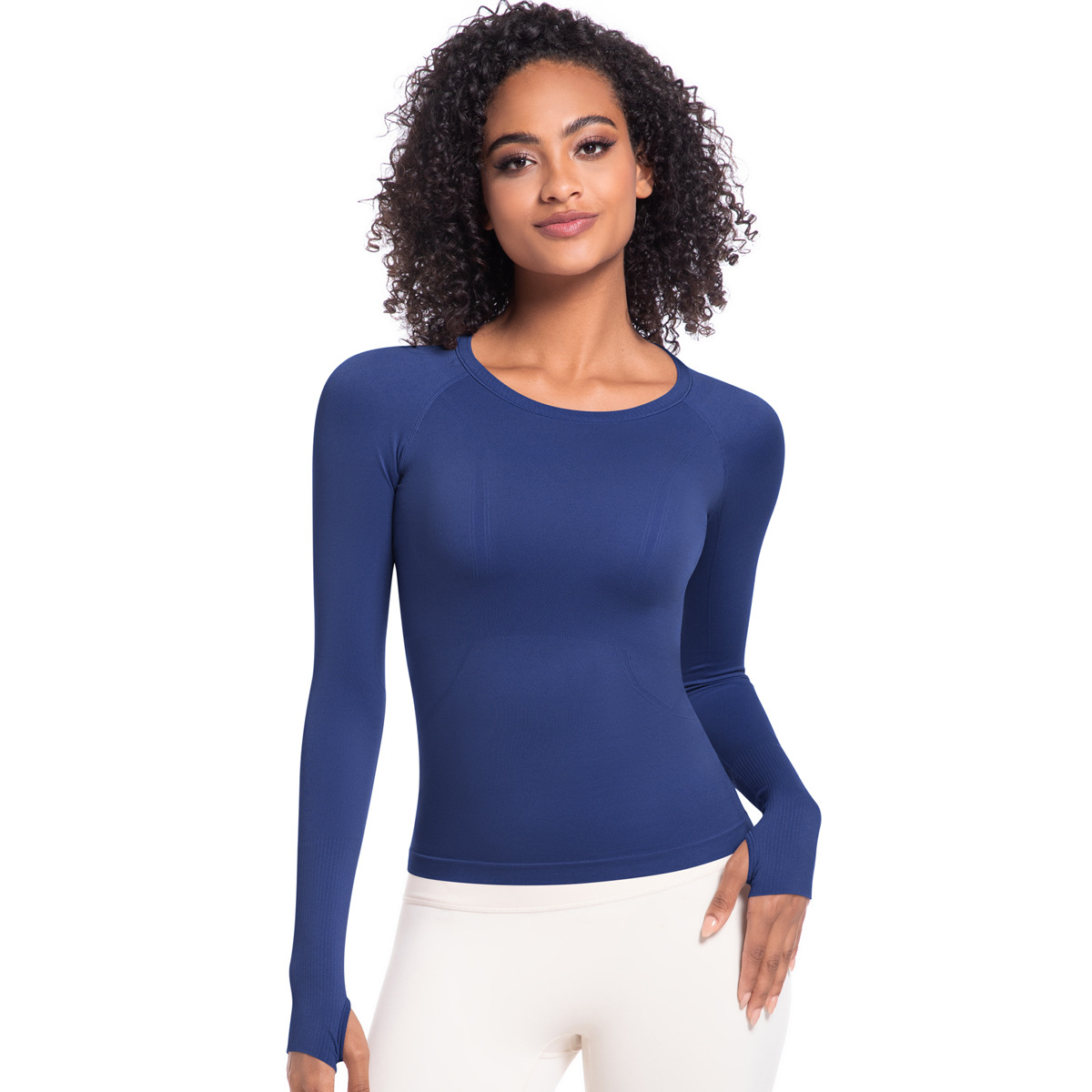 OmHO Camiseta de manga Larga para Mujer, Top de entrenamiento para Gimnasio transprado, ropa de entrenamiento para Mujer, ropa moldeadora Deportiva para Mujer