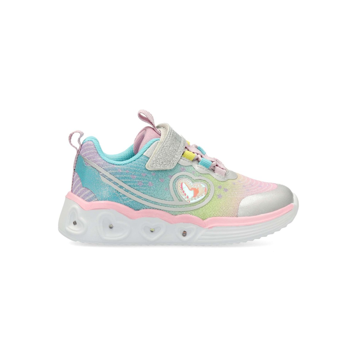 Peke's by Vanessa - Zapatillas deportivas para niña con luces en suela y brillo decorativo, textil y sintético, suela de goma ligera y flexible